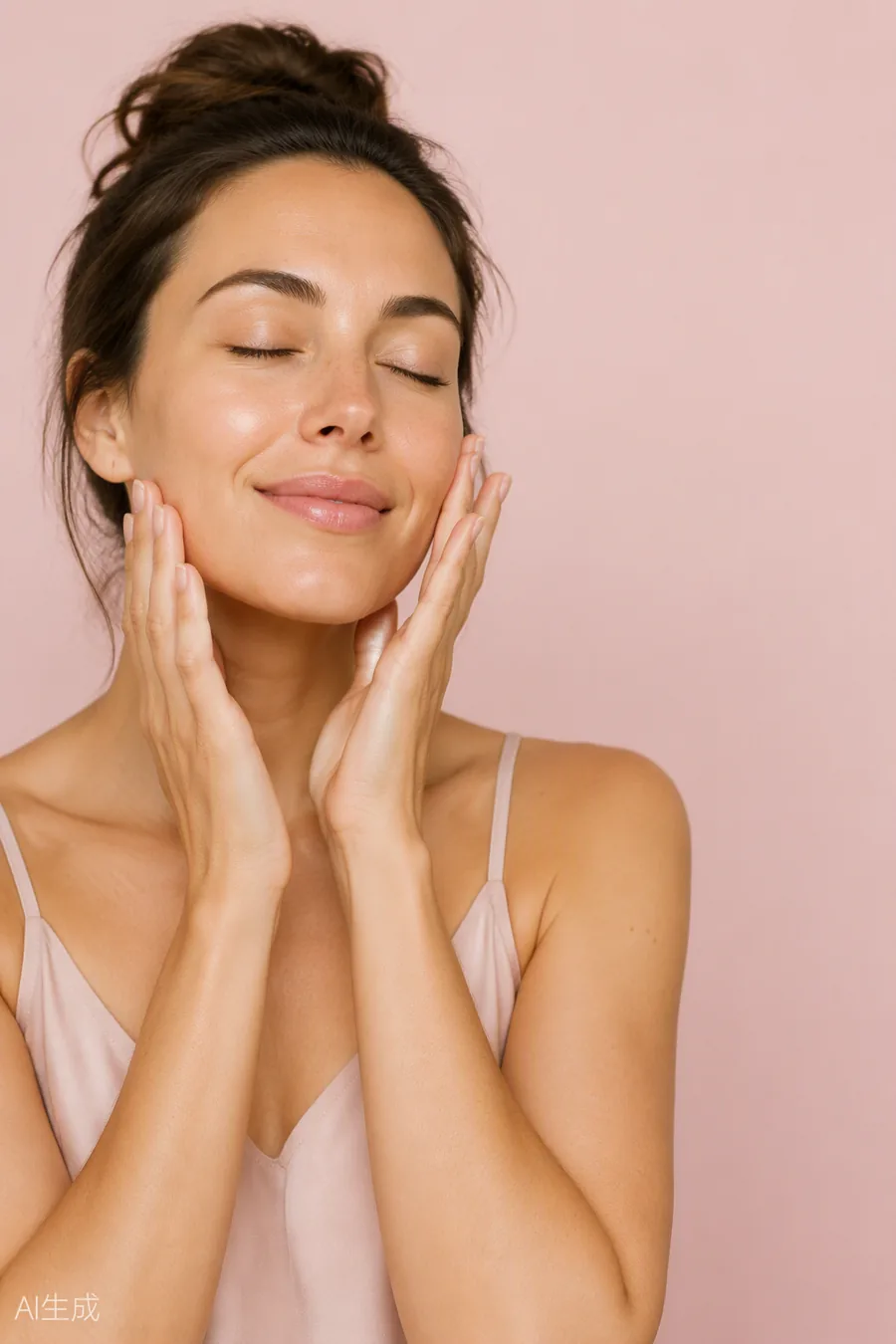 Woman doing facial massage